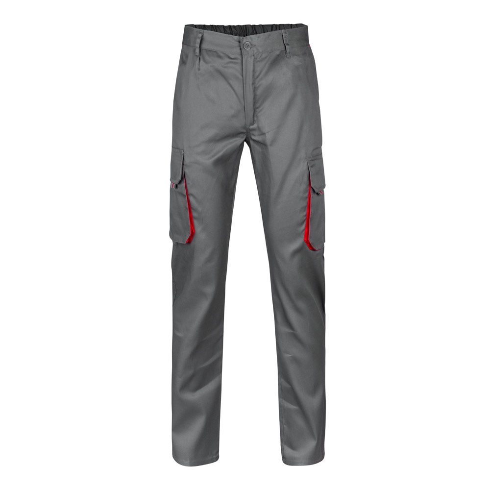 VL HYPNOS. Pantalón de sarga multibolsillos bicolor (200g/m²), en algodón (35%) y poliéster (65%)