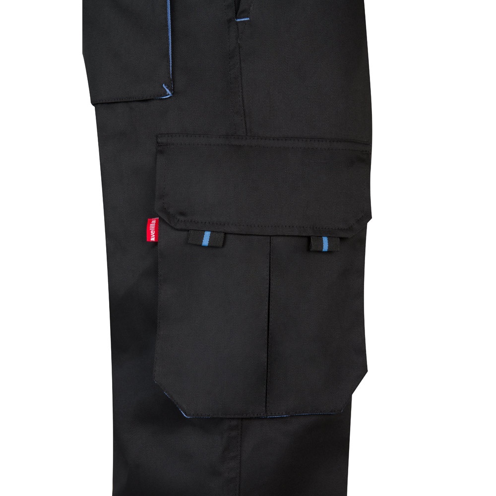VL HYPNOS. Pantalón de sarga multibolsillos bicolor (200g/m²), en algodón (35%) y poliéster (65%)