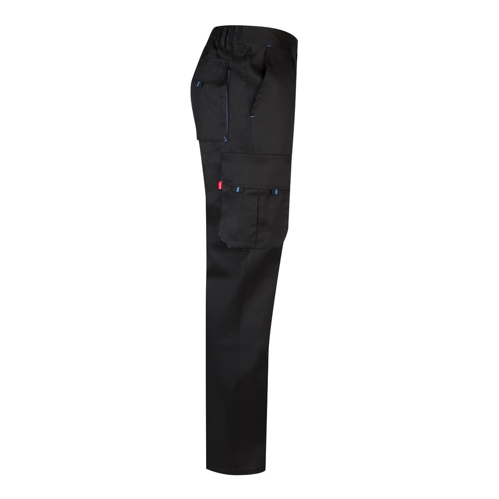 VL HYPNOS. Pantalón de sarga multibolsillos bicolor (200g/m²), en algodón (35%) y poliéster (65%)