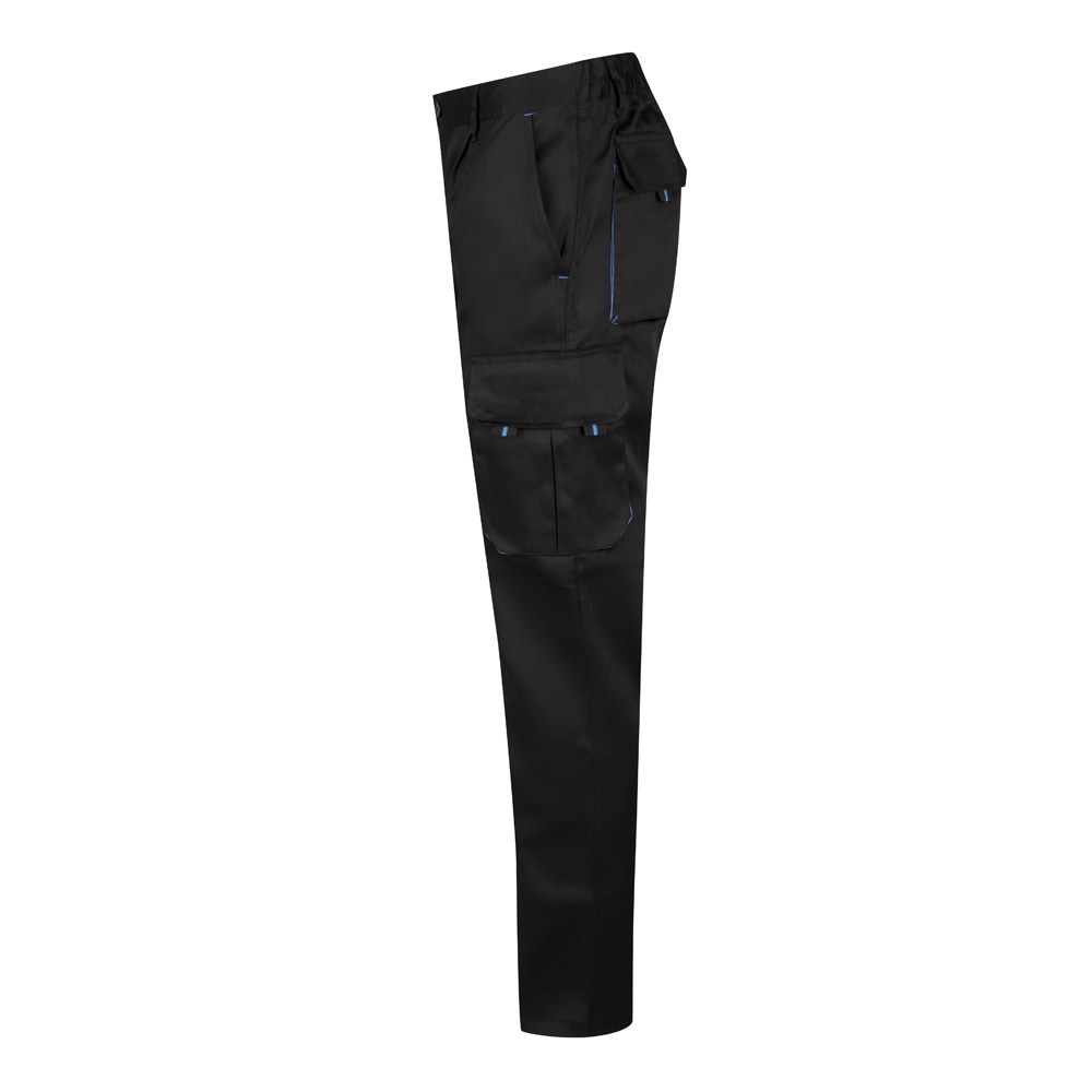 VL HYPNOS. Pantalón de sarga multibolsillos bicolor (200g/m²), en algodón (35%) y poliéster (65%)