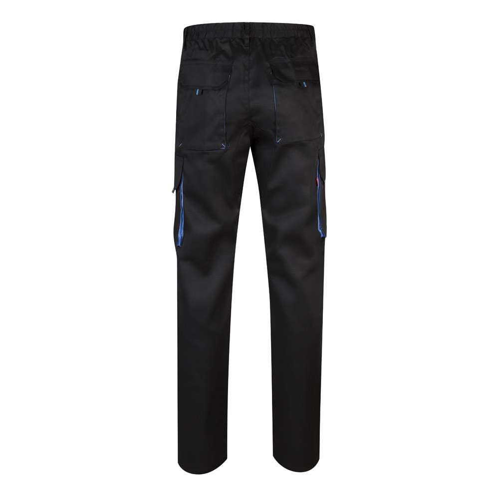 VL HYPNOS. Pantalón de sarga multibolsillos bicolor (200g/m²), en algodón (35%) y poliéster (65%)