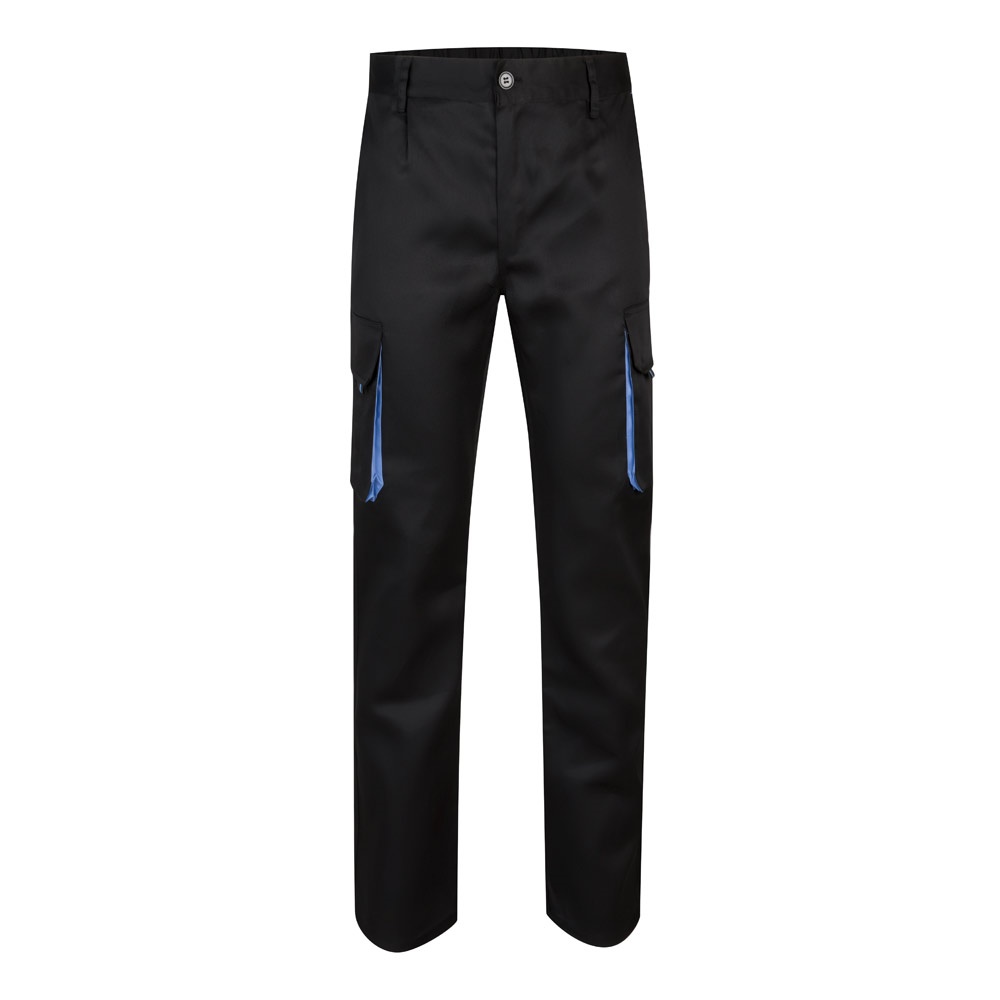 VL HYPNOS. Pantalón de sarga multibolsillos bicolor (200g/m²), en algodón (35%) y poliéster (65%)