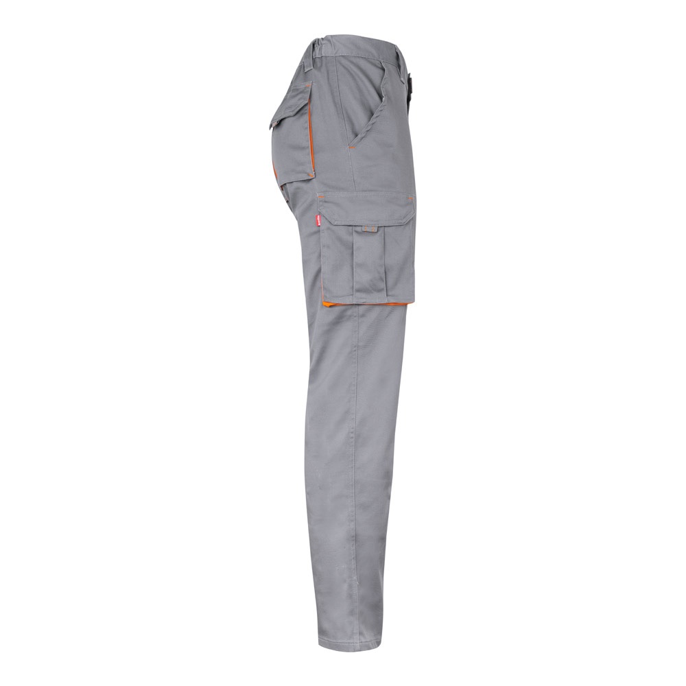 VL HYPNOS. Pantalón de sarga multibolsillos bicolor (200g/m²), en algodón (35%) y poliéster (65%)