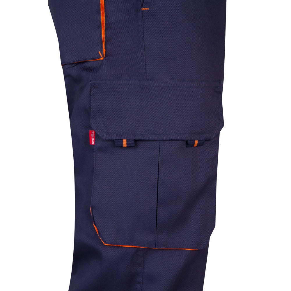 VL HYPNOS. Pantalón de sarga multibolsillos bicolor (200g/m²), en algodón (35%) y poliéster (65%)