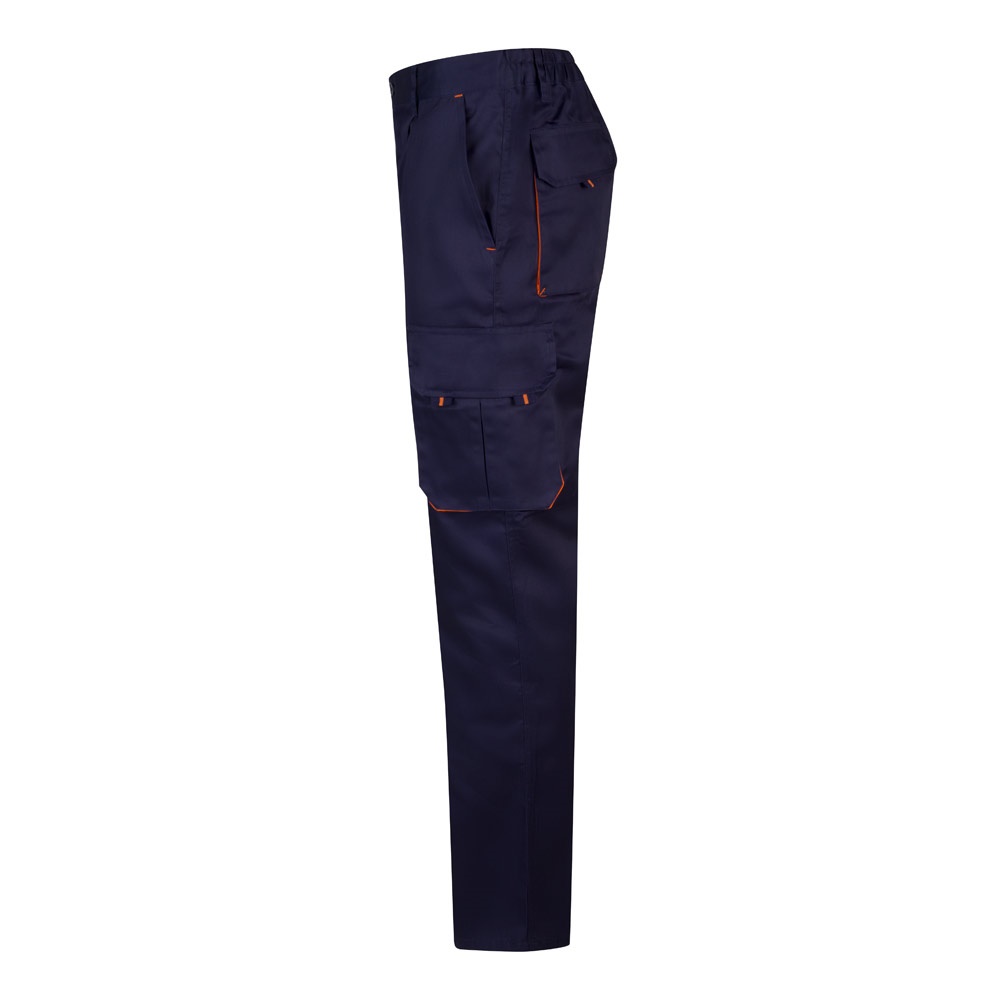 VL HYPNOS. Pantalón de sarga multibolsillos bicolor (200g/m²), en algodón (35%) y poliéster (65%)