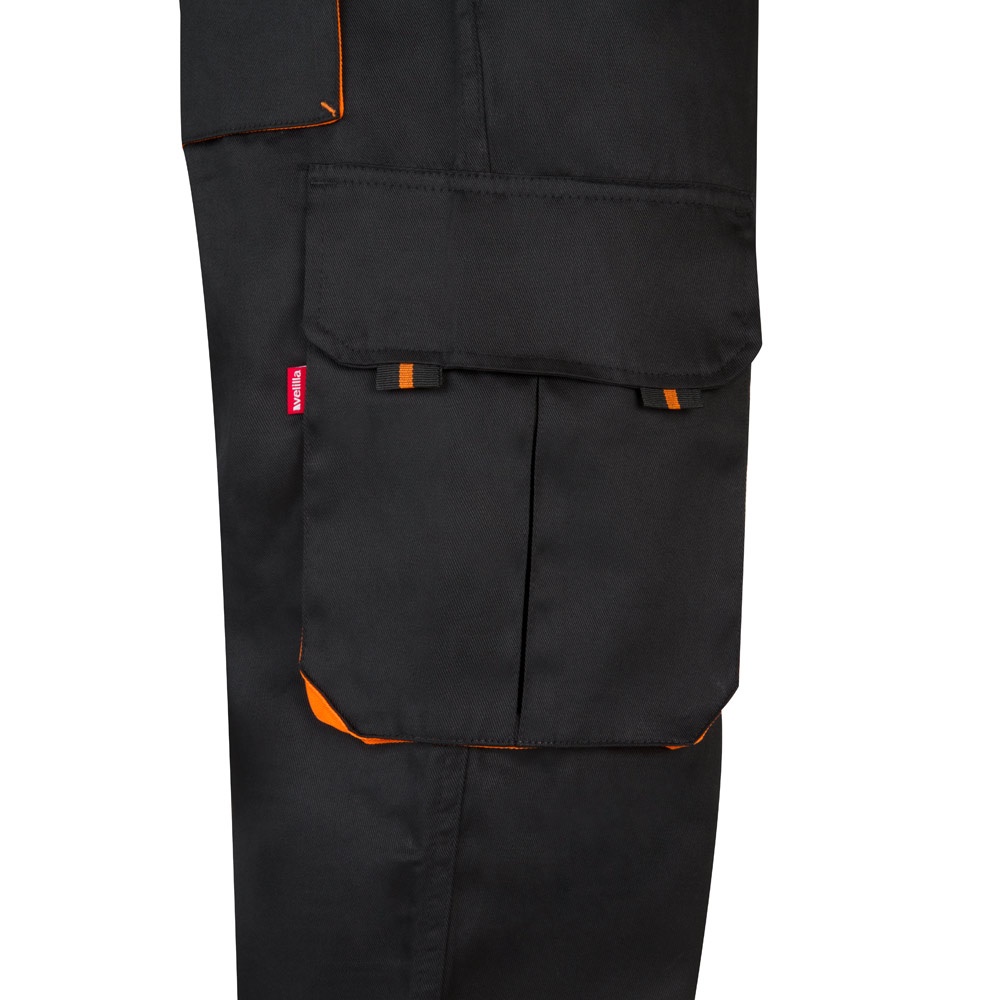 VL HYPNOS. Pantalón de sarga multibolsillos bicolor (200g/m²), en algodón (35%) y poliéster (65%)