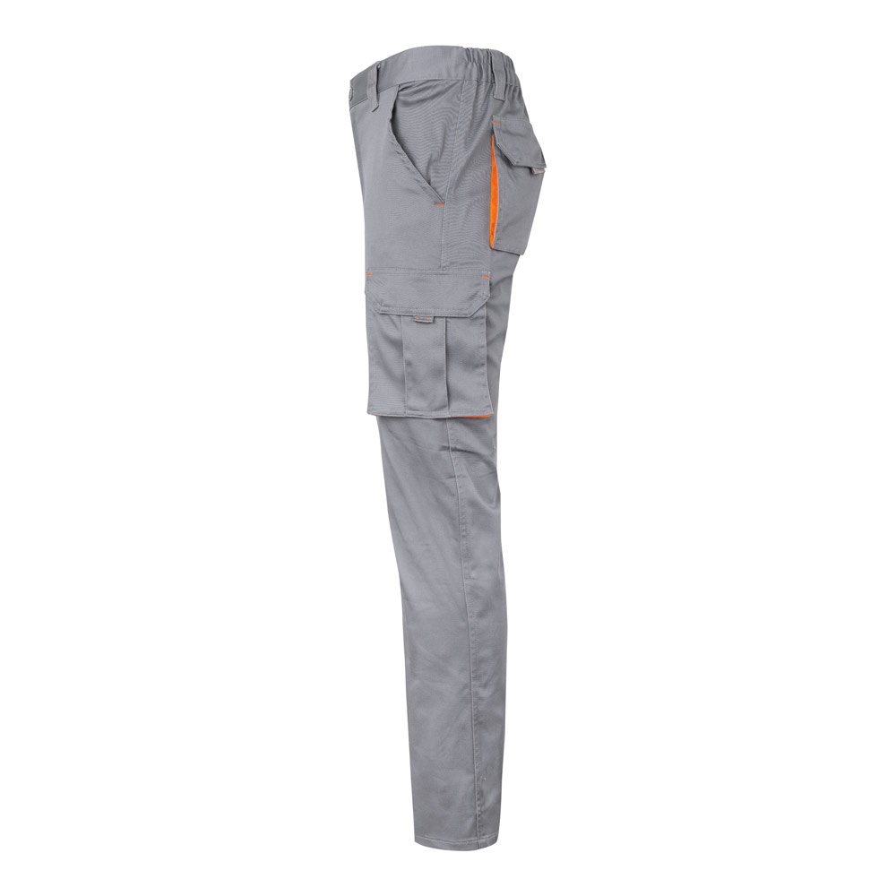 VL HYPNOS. Pantalón de sarga multibolsillos bicolor (200g/m²), en algodón (35%) y poliéster (65%)