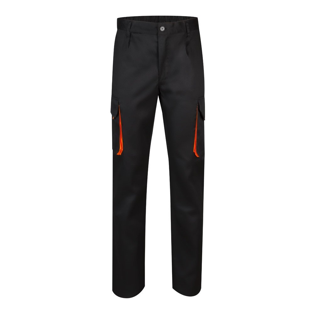 VL HYPNOS. Pantalón de sarga multibolsillos bicolor (200g/m²), en algodón (35%) y poliéster (65%)