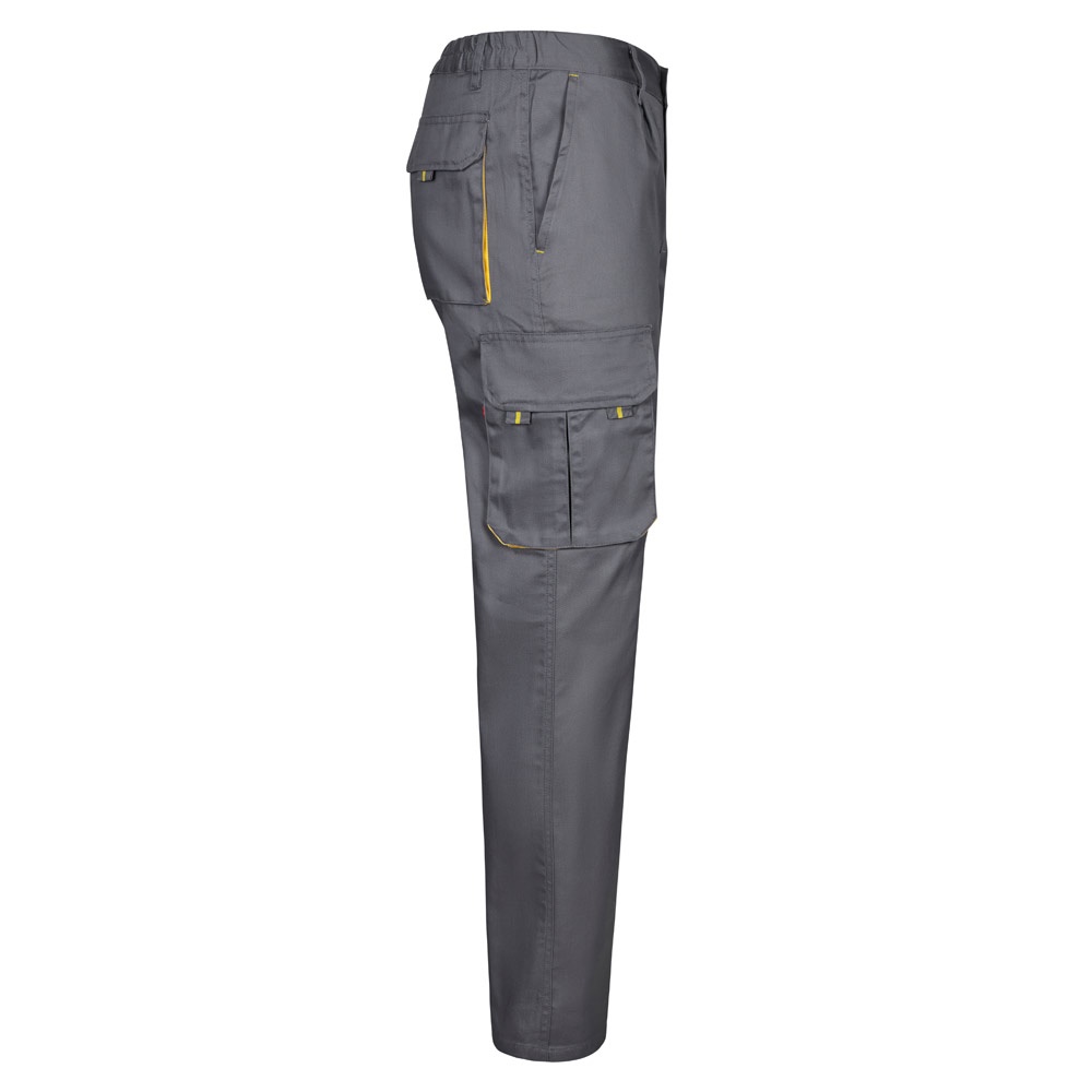 VL HYPNOS. Pantalón de sarga multibolsillos bicolor (200g/m²), en algodón (35%) y poliéster (65%)