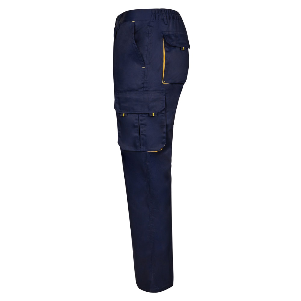 VL HYPNOS. Pantalón de sarga multibolsillos bicolor (200g/m²), en algodón (35%) y poliéster (65%)