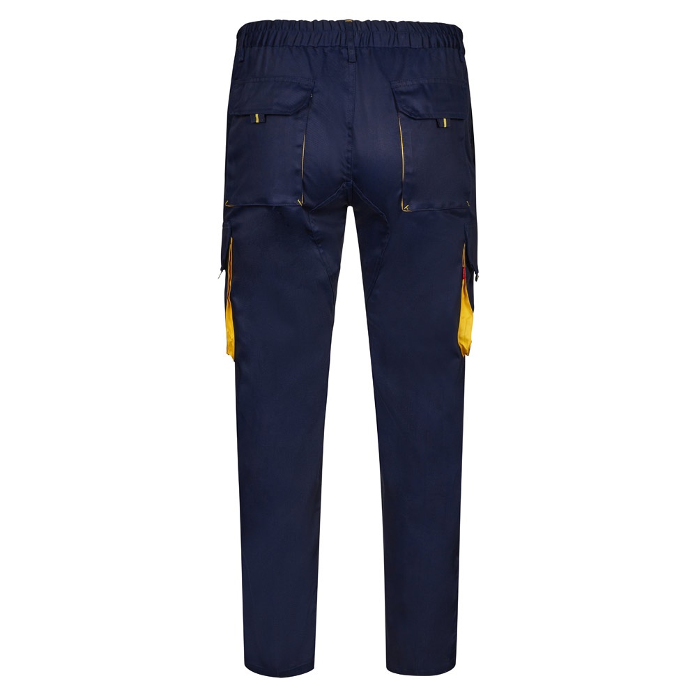 VL HYPNOS. Pantalón de sarga multibolsillos bicolor (200g/m²), en algodón (35%) y poliéster (65%)