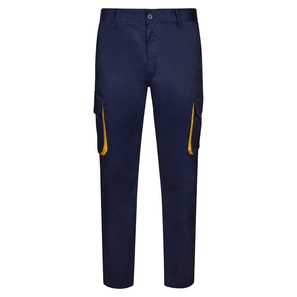 VL HYPNOS. Pantalón de sarga multibolsillos bicolor (200g/m²), en algodón (35%) y poliéster (65%)