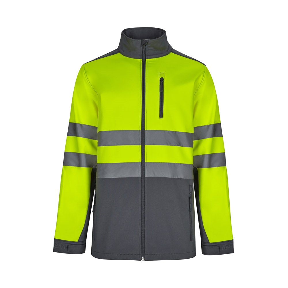 VL HESTIA LARGE. Chaqueta soft shell bicolor (280g/m²), con forro polar y membrana de TPU, en poliéster (96%) y elastano (4%)