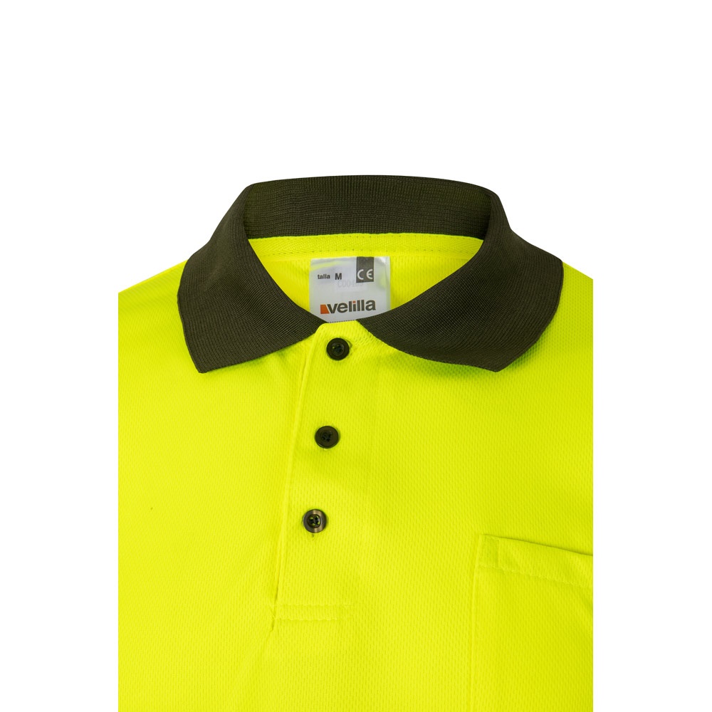 VL CUPID. Polo bicolor ojo de pájaro (160g/m²) con manga corta, en poliéster (100%)