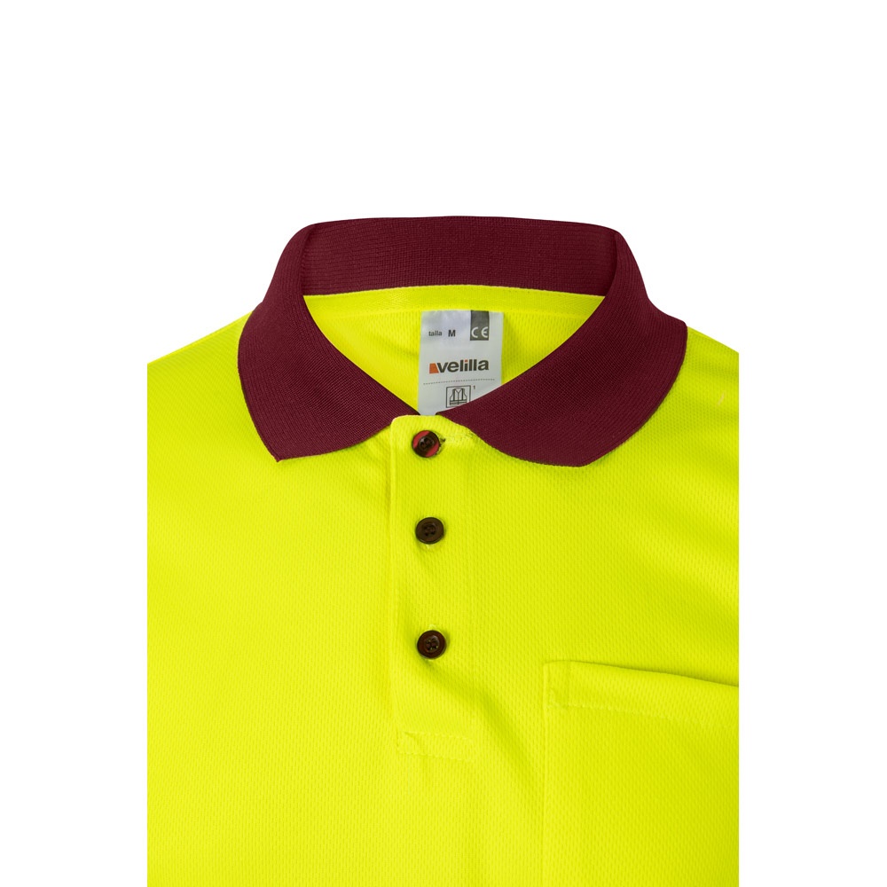 VL CUPID. Polo bicolor ojo de pájaro (160g/m²) con manga corta, en poliéster (100%)
