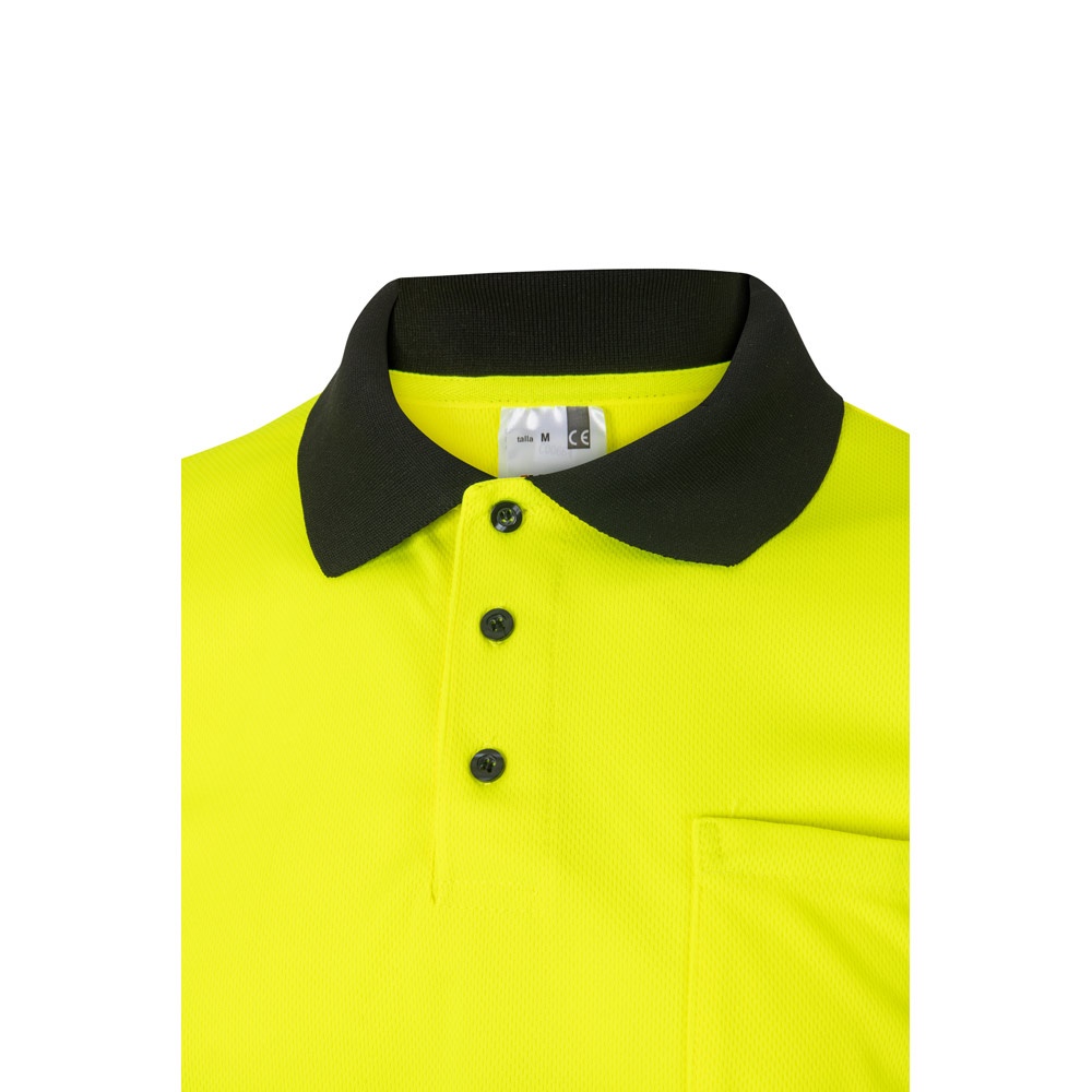 VL CUPID. Polo bicolor ojo de pájaro (160g/m²) con manga corta, en poliéster (100%)