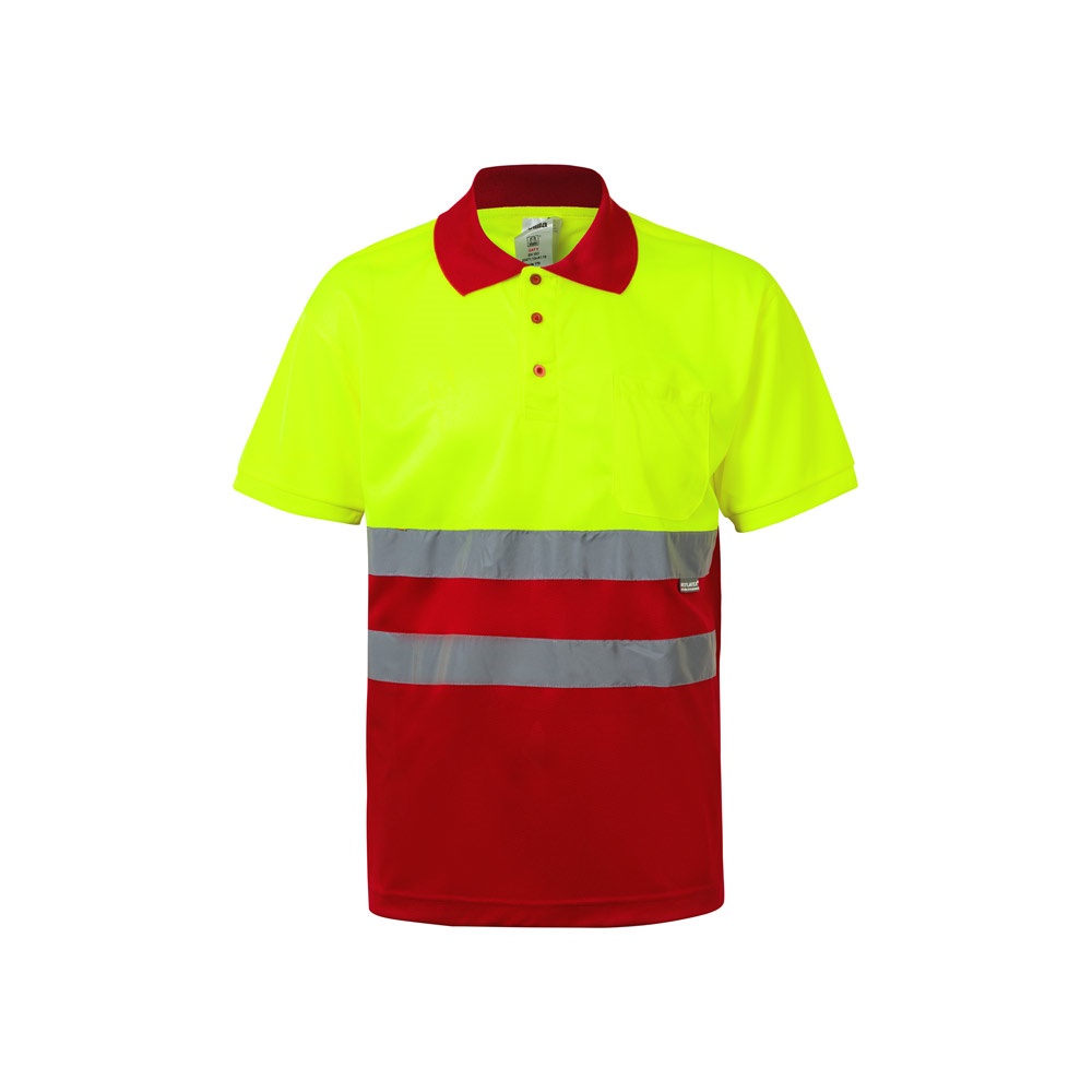 VL CUPID. Polo bicolor ojo de pájaro (160g/m²) con manga corta, en poliéster (100%)