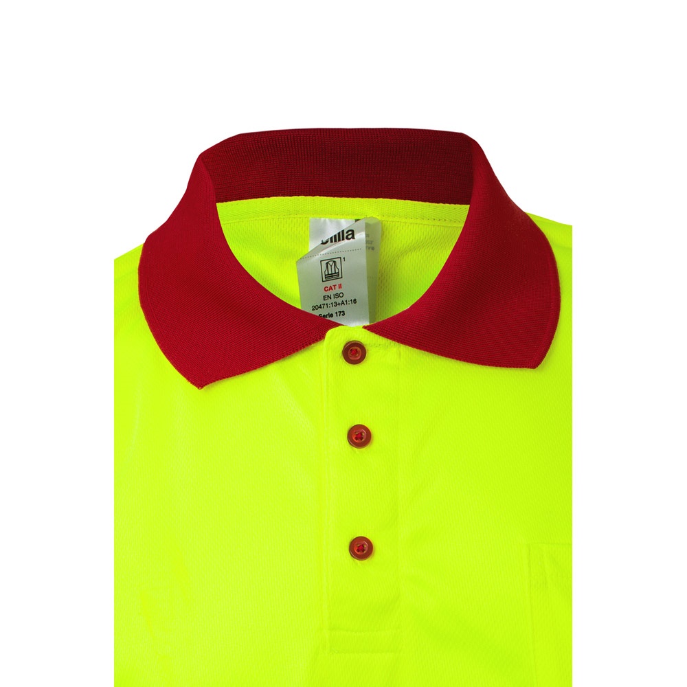 VL CUPID. Polo bicolor ojo de pájaro (160g/m²) con manga corta, en poliéster (100%)