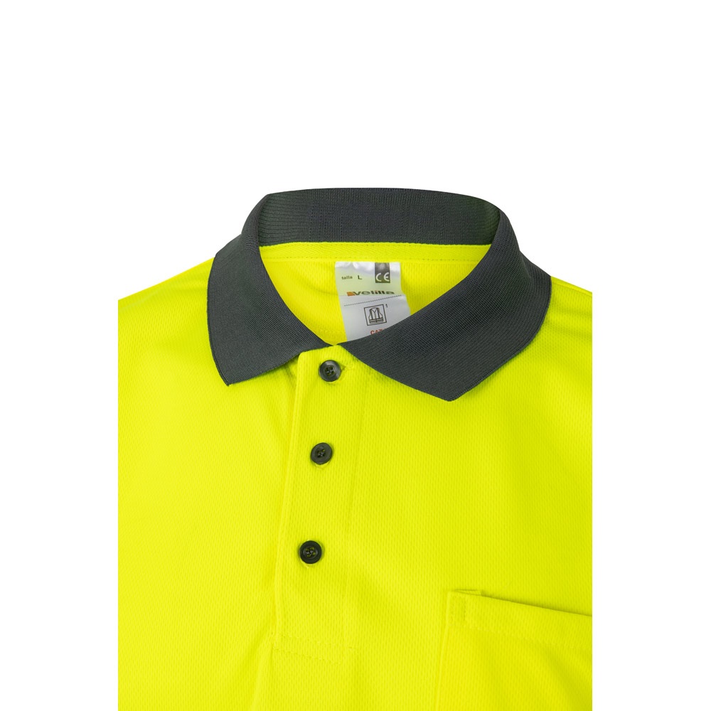 VL CUPID. Polo bicolor ojo de pájaro (160g/m²) con manga corta, en poliéster (100%)