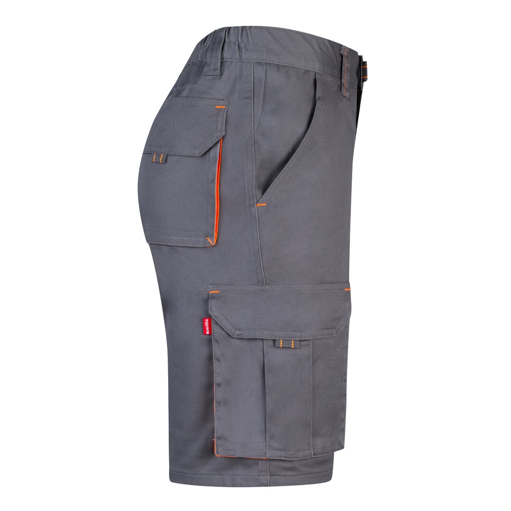 VL HEMERA. Bermudas elásticas bicolor y multibolsillos (240 g/m²), en algodón (46%), EME (38%) y poliéster (16%)