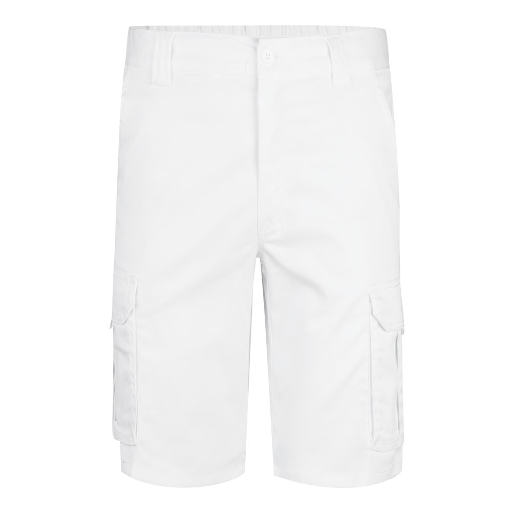 VL HEBE. Bermudas elásticas multibolsillos (240g/m²), en algodón (46%), EME (38%) y poliéster (16%)