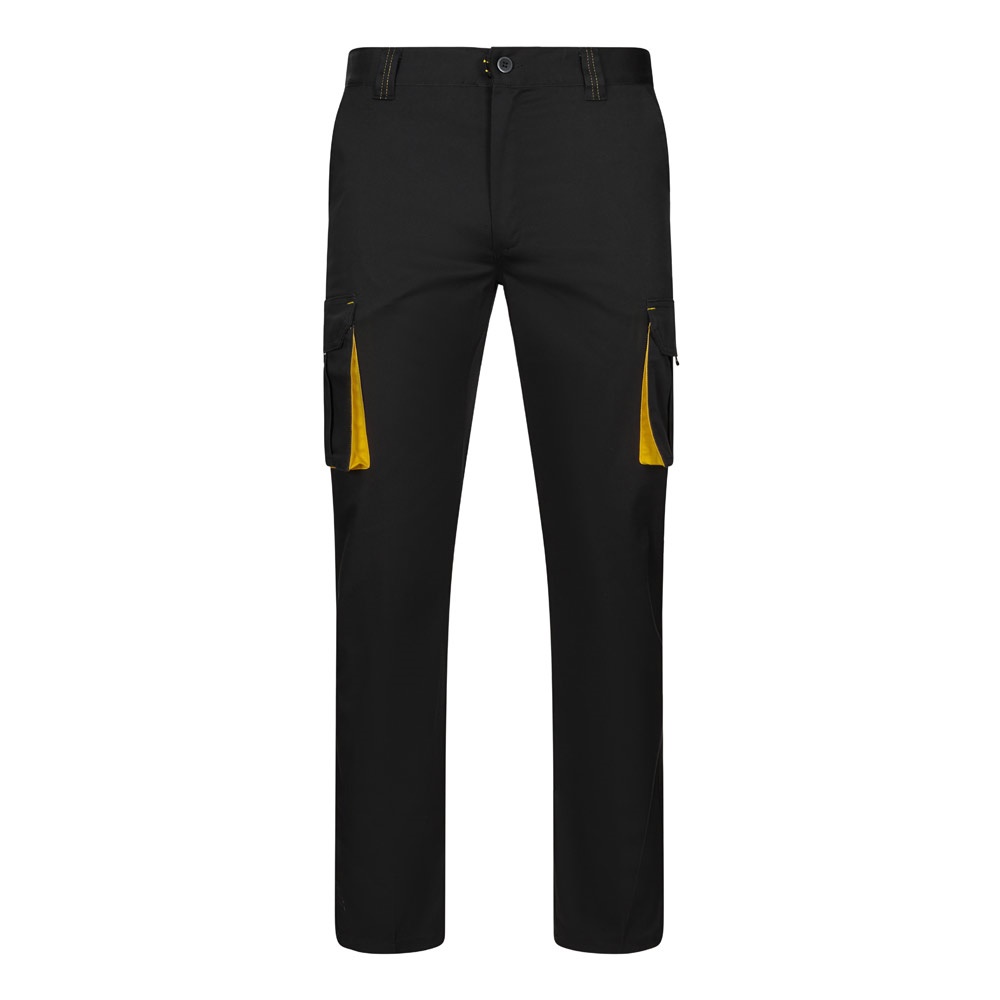 VL FIDES. Pantalón elástico bicolor multibolsillos (240g/m²), en algodón (46%), EME (38%) y poliéster (16%)