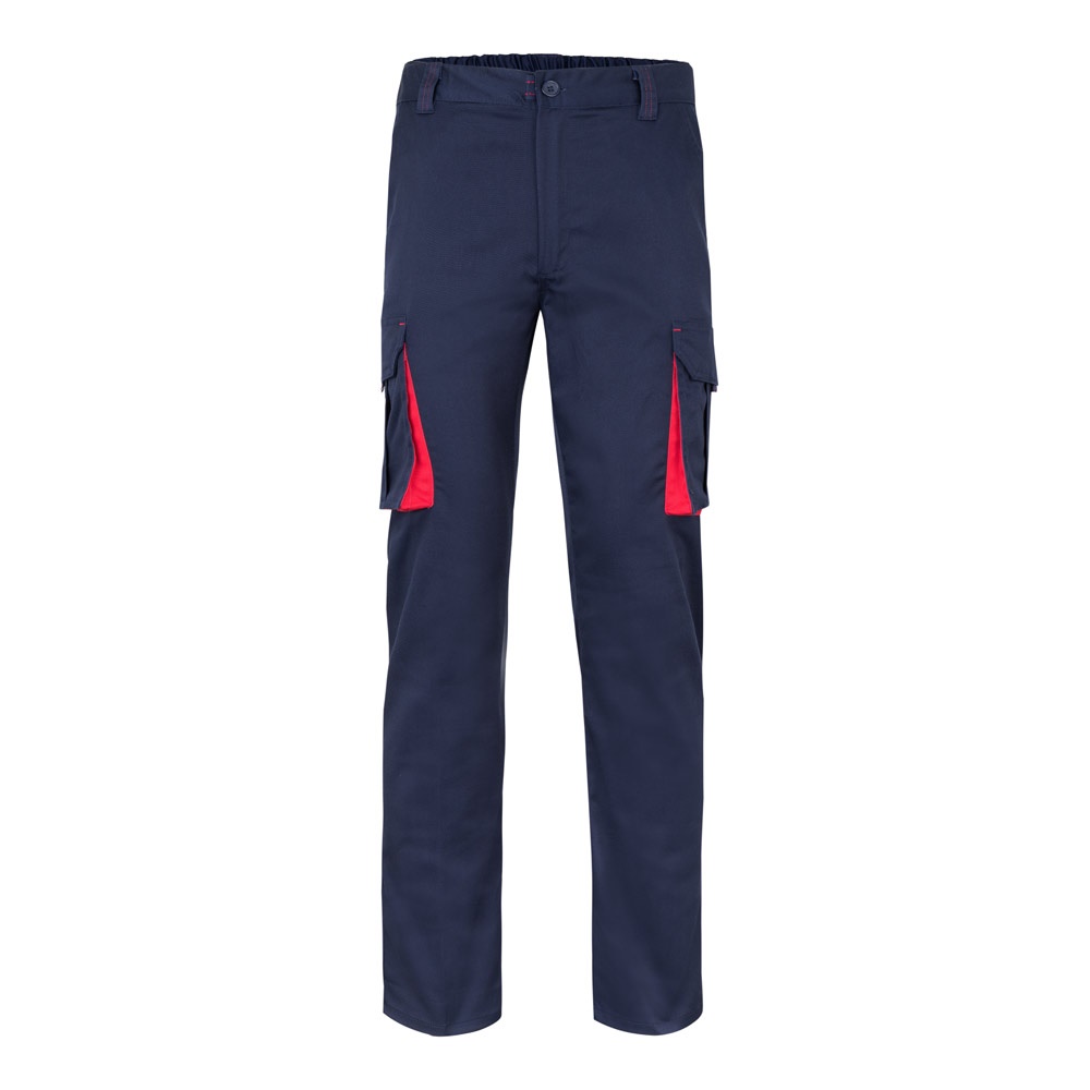 VL FIDES. Pantalón elástico bicolor multibolsillos (240g/m²), en algodón (46%), EME (38%) y poliéster (16%)