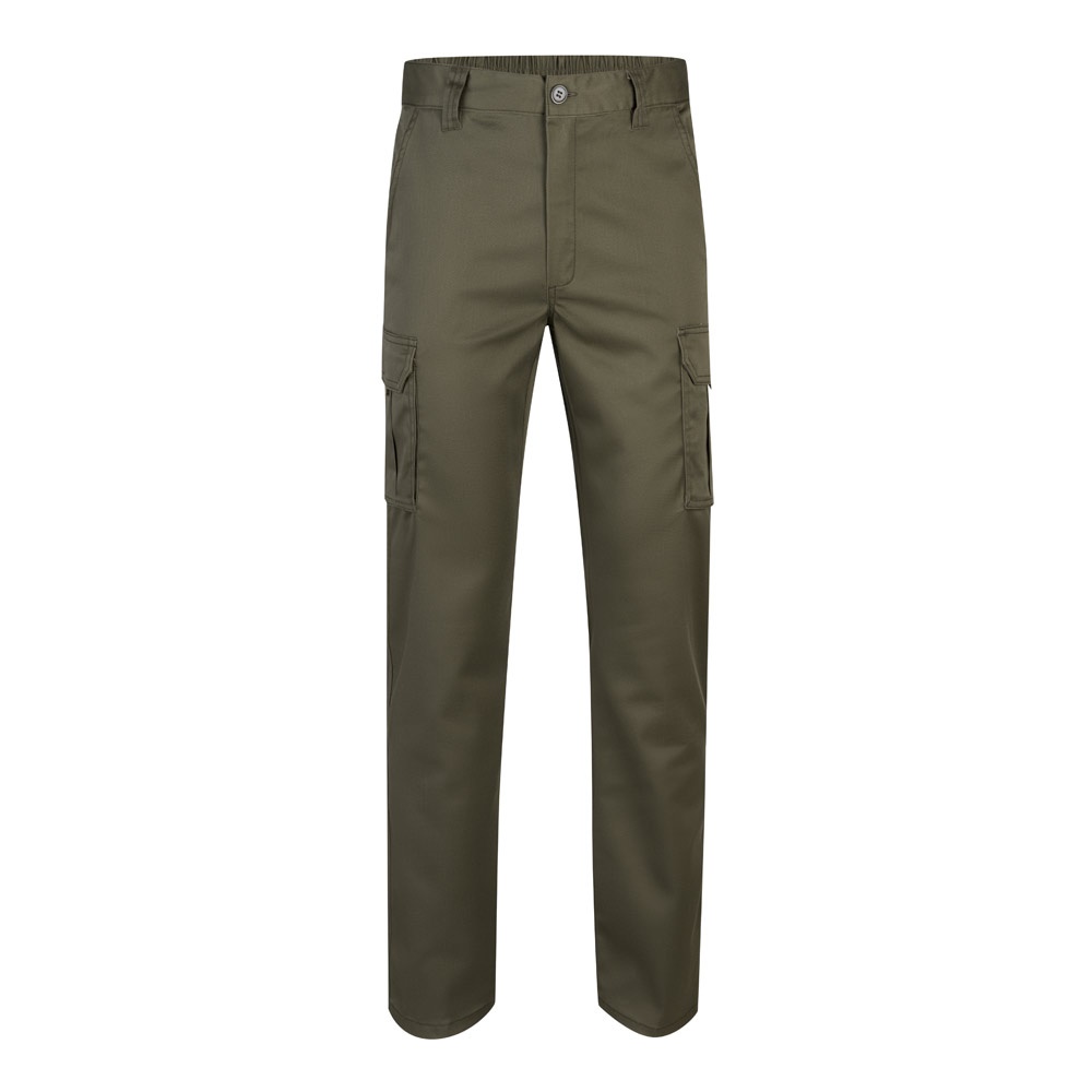 VL LUGH. Pantalón elástico multibolsillos (240g/m²) en algodón (46%), EME (38%) y poliéster (16%)