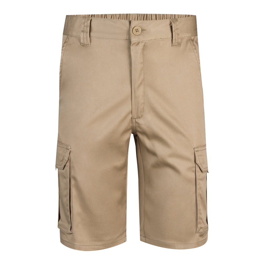 VL HEBE. Bermudas elásticas multibolsillos (240g/m²), en algodón (46%), EME (38%) y poliéster (16%)