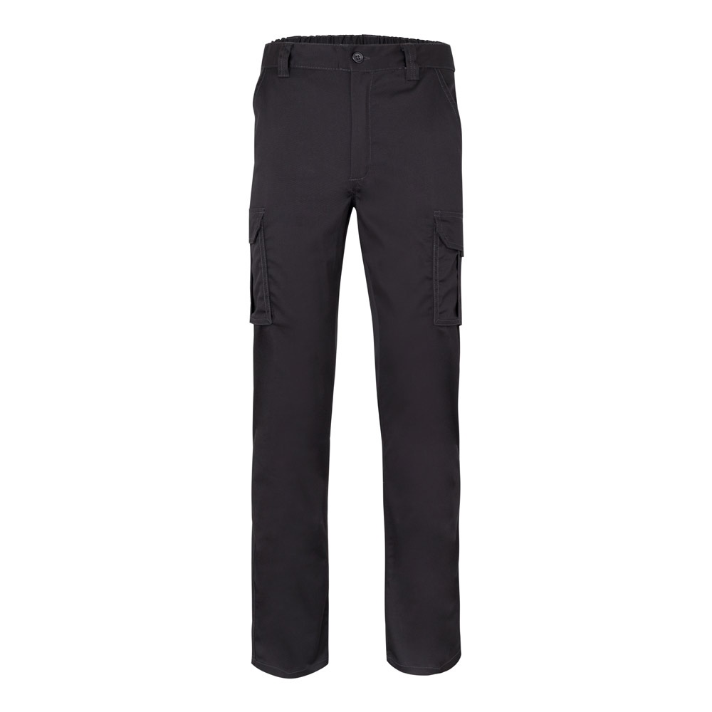 VL LUGH. Pantalón elástico multibolsillos (240g/m²) en algodón (46%), EME (38%) y poliéster (16%)