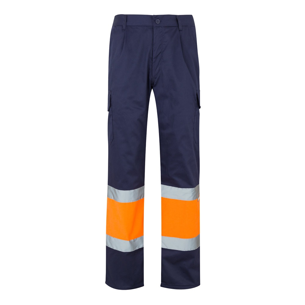 VL ATHENA. Pantalón de sarga bicolor (210 g/m²), forrado, multibolsillos, en algodón (20 %) y poliéster (80 %)