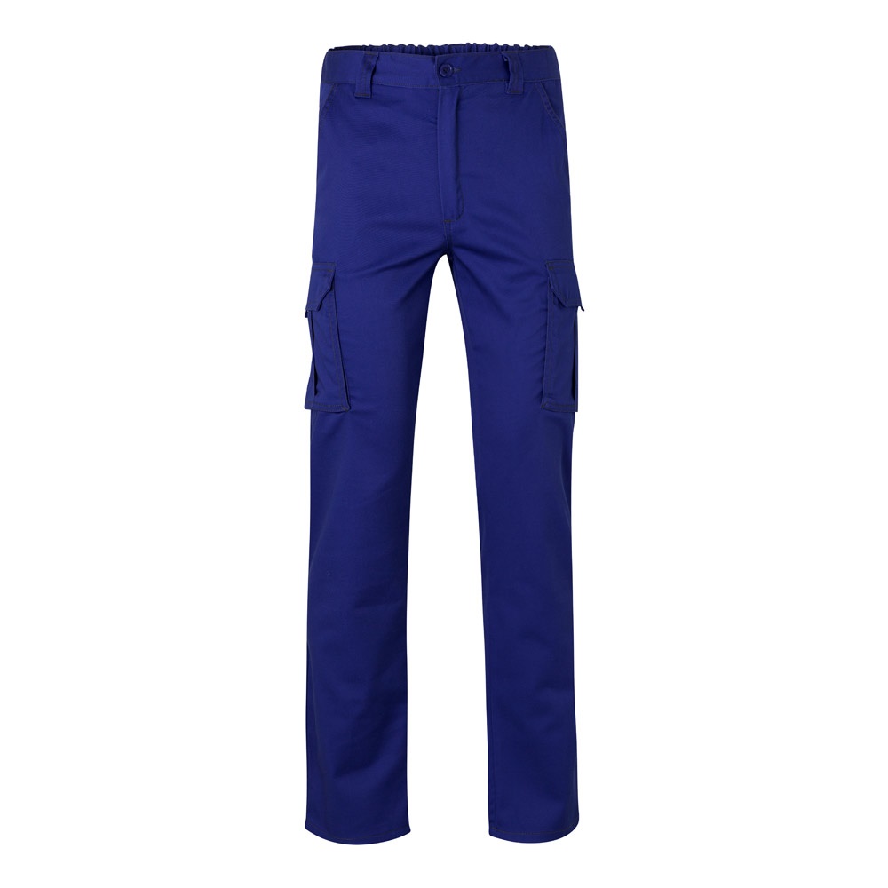 VL LUGH. Pantalón elástico multibolsillos (240g/m²) en algodón (46%), EME (38%) y poliéster (16%)