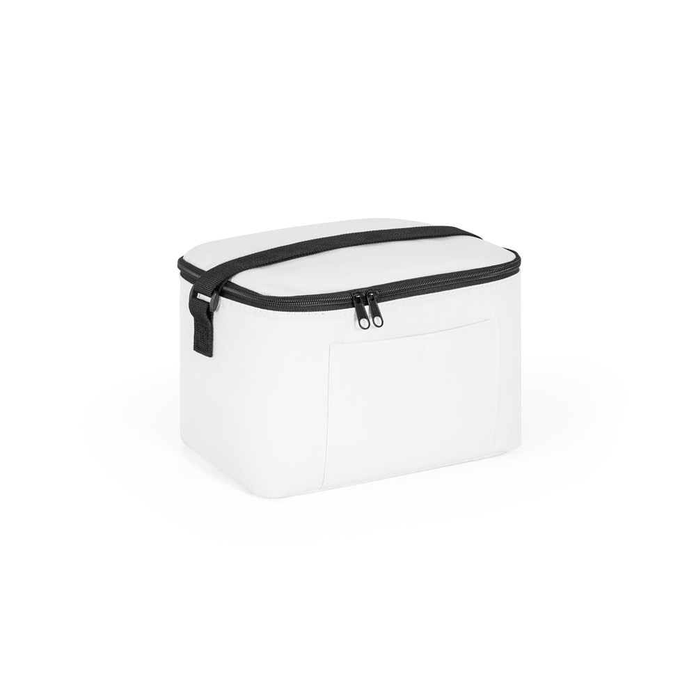 CANCUN. Bolsa térmica de poliéster reciclado 600D con correa de cincha ajustable