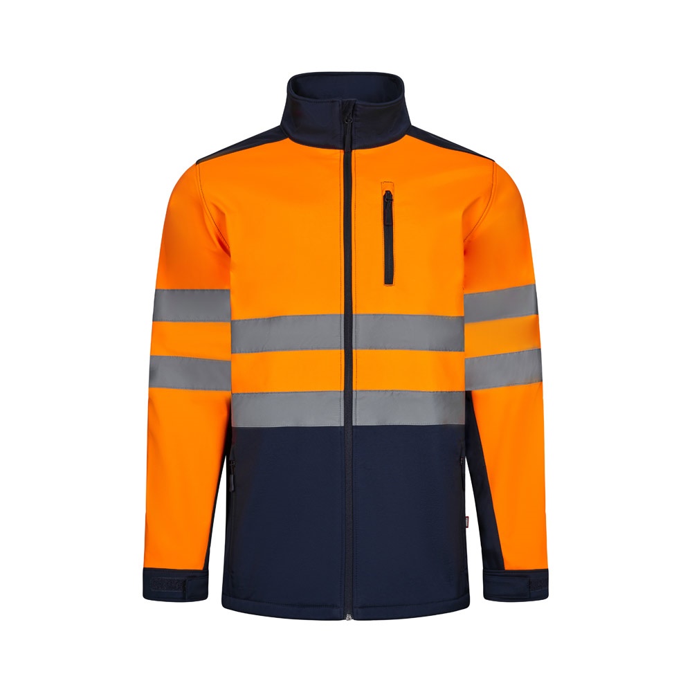 VL HESTIA LARGE. Chaqueta soft shell bicolor (280g/m²), con forro polar y membrana de TPU, en poliéster (96%) y elastano (4%)