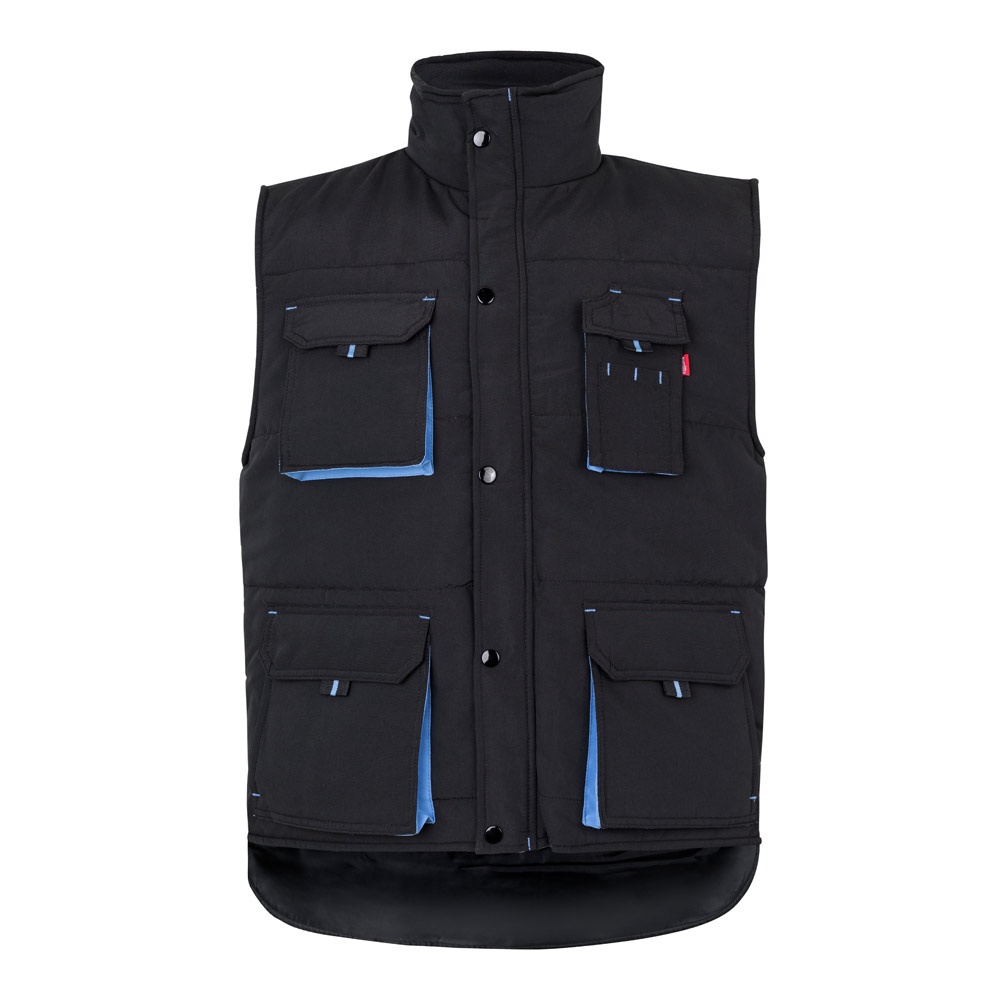 VL NERGAL. Chaleco acolchado, bicolor, multibolsillos (120g/m²), en poliéster (100%)