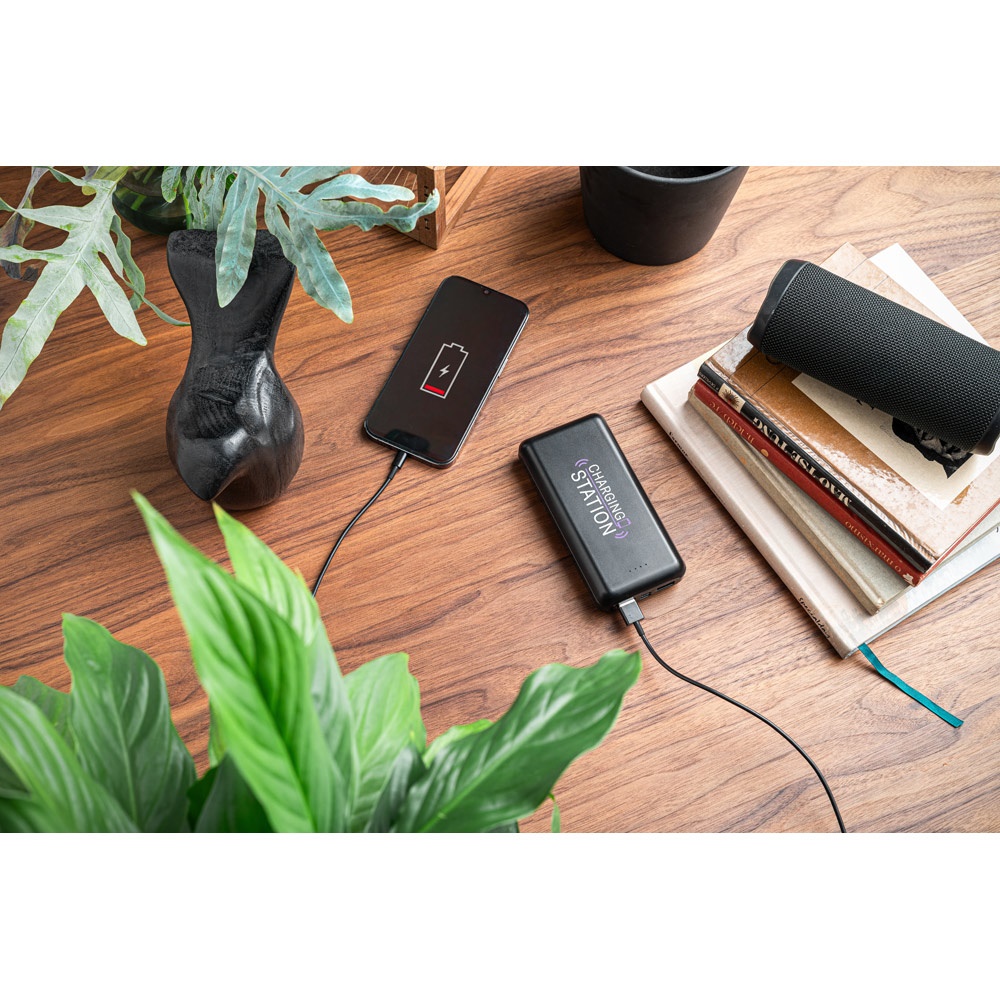 LEAKEY 20. Batería externa de 20'000 mAh en ABS reciclado (100% rABS)