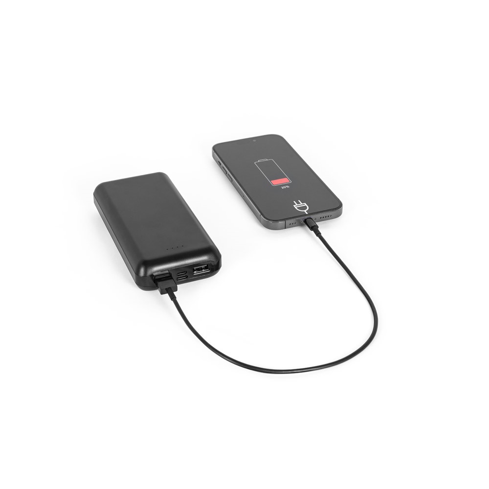 LEAKEY 20. Batería externa de 20'000 mAh en ABS reciclado (100% rABS)