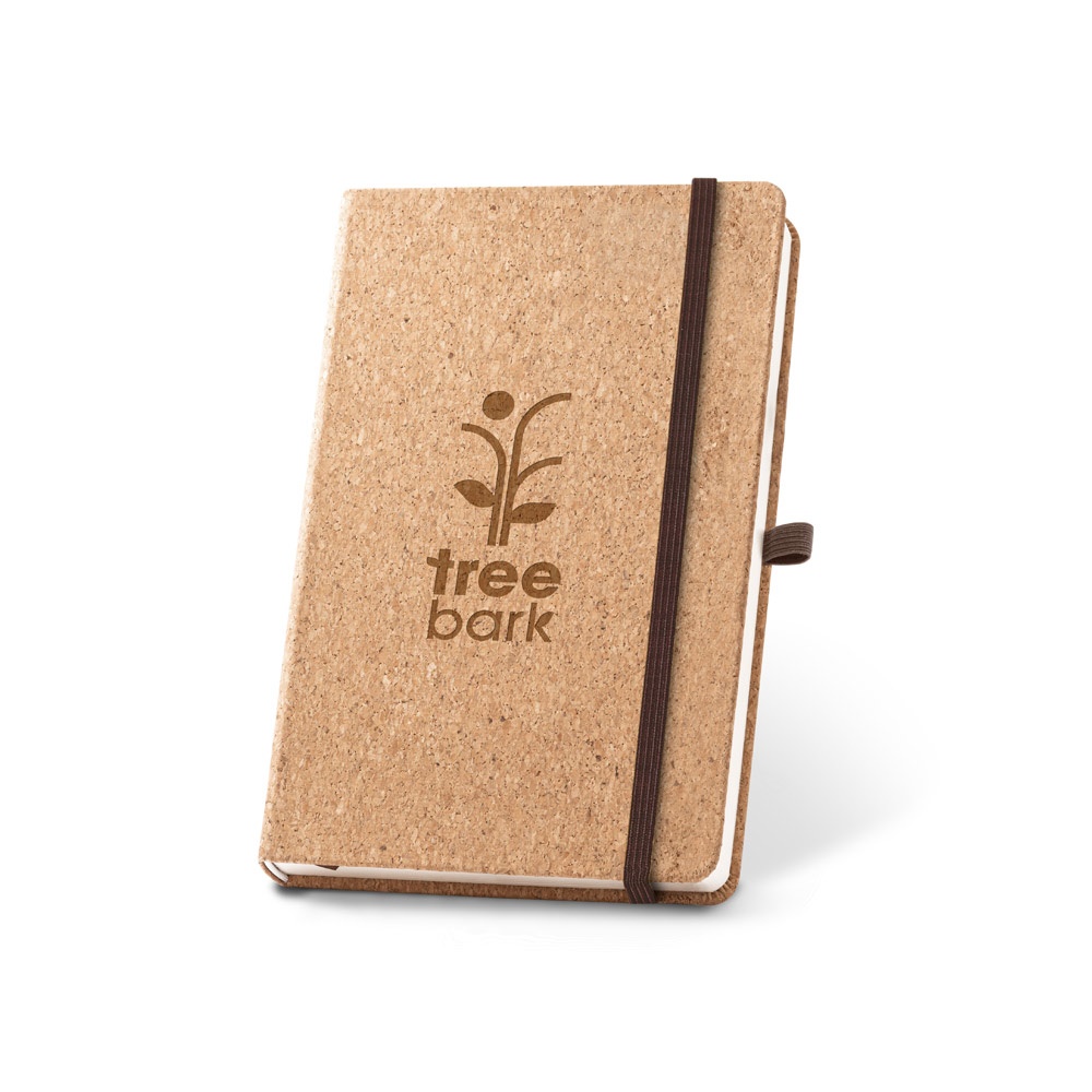 HAWKINS A5. Libreta de corcho A5 con páginas lisas en material certificado FSC™ y otros materiales sostenibles,