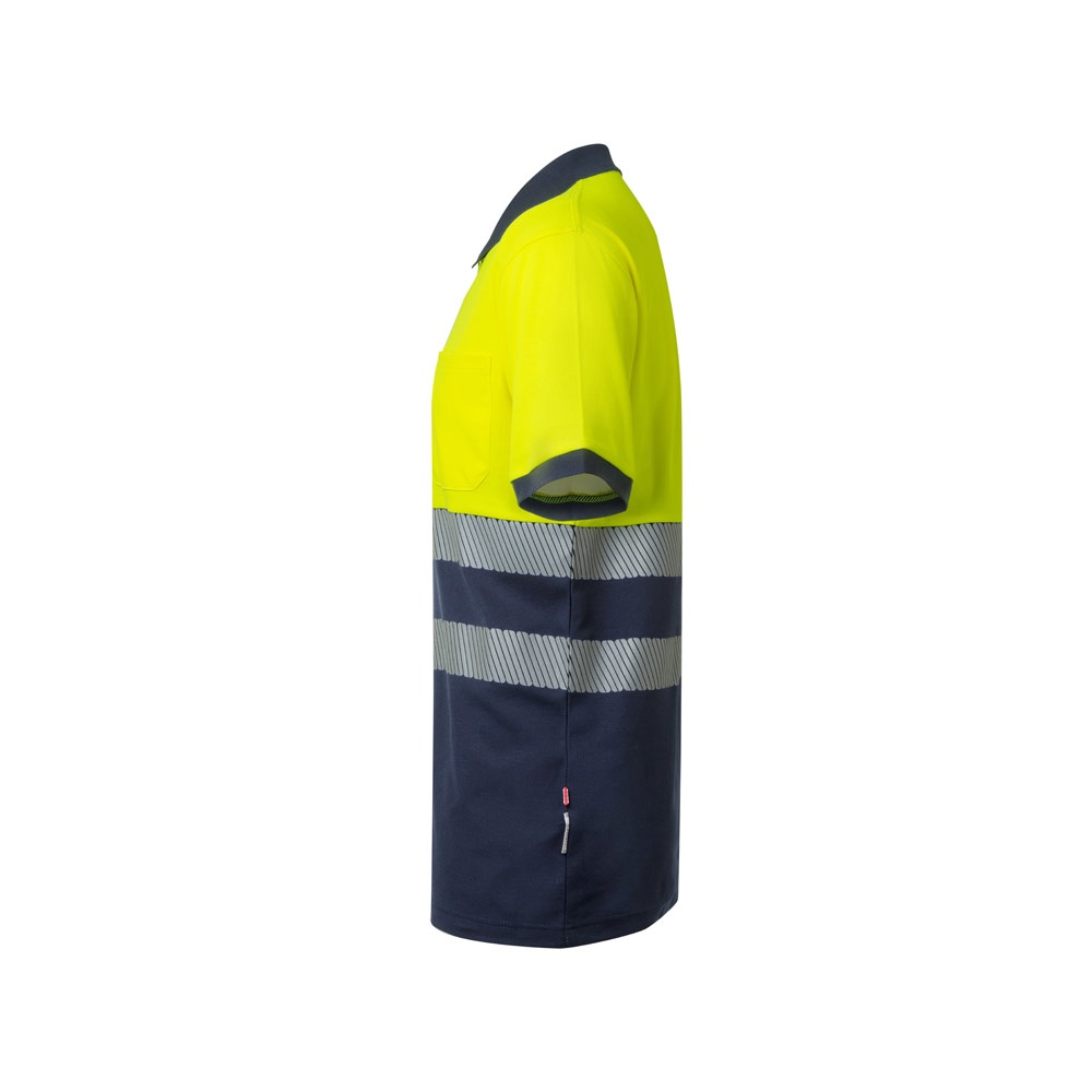 VL ACHELOUS. Polo de piqué bicolor (150g/m²) con manga corta, en algodón (55%) y poliéster (45%)