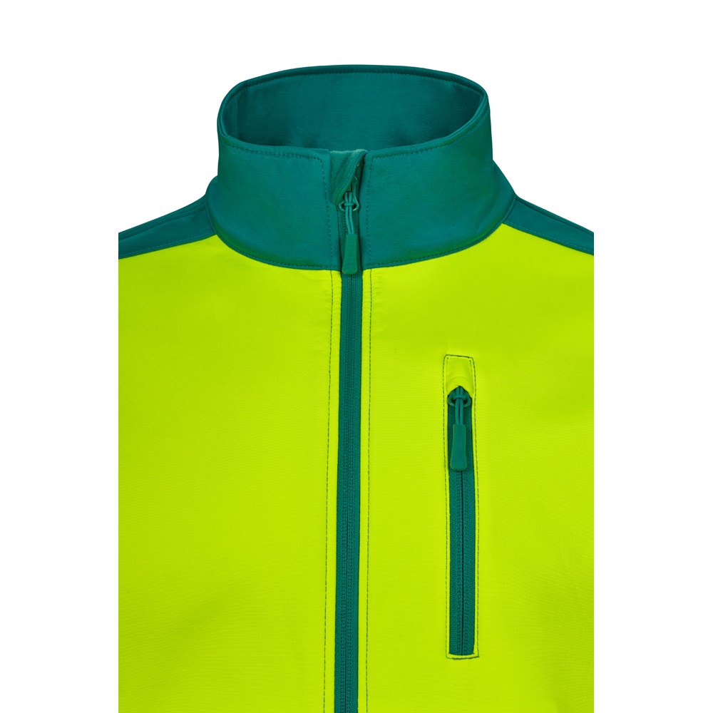 VL HESTIA LARGE. Chaqueta soft shell bicolor (280g/m²), con forro polar y membrana de TPU, en poliéster (96%) y elastano (4%)
