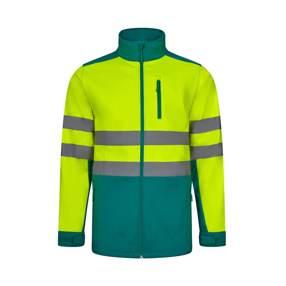 VL HESTIA LARGE. Chaqueta soft shell bicolor (280g/m²), con forro polar y membrana de TPU, en poliéster (96%) y elastano (4%)