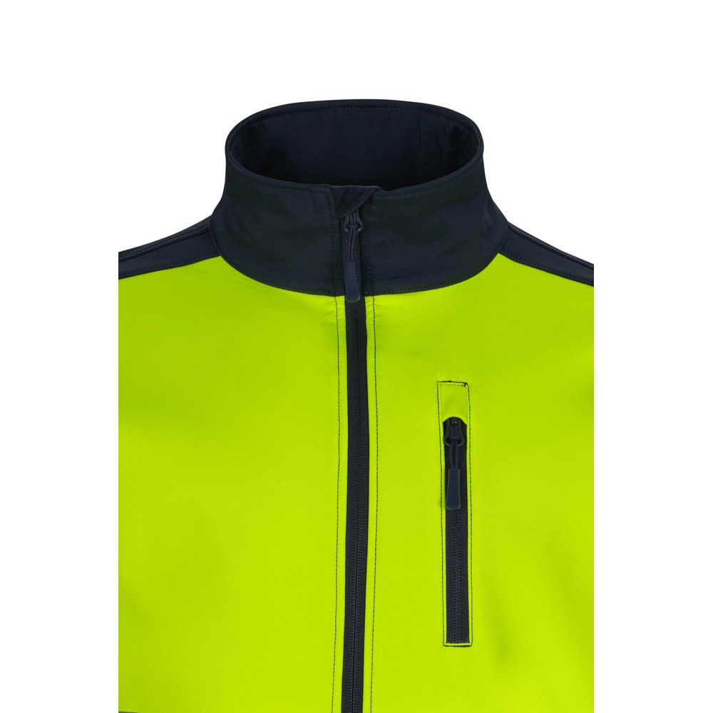 VL HESTIA LARGE. Chaqueta soft shell bicolor (280g/m²), con forro polar y membrana de TPU, en poliéster (96%) y elastano (4%)