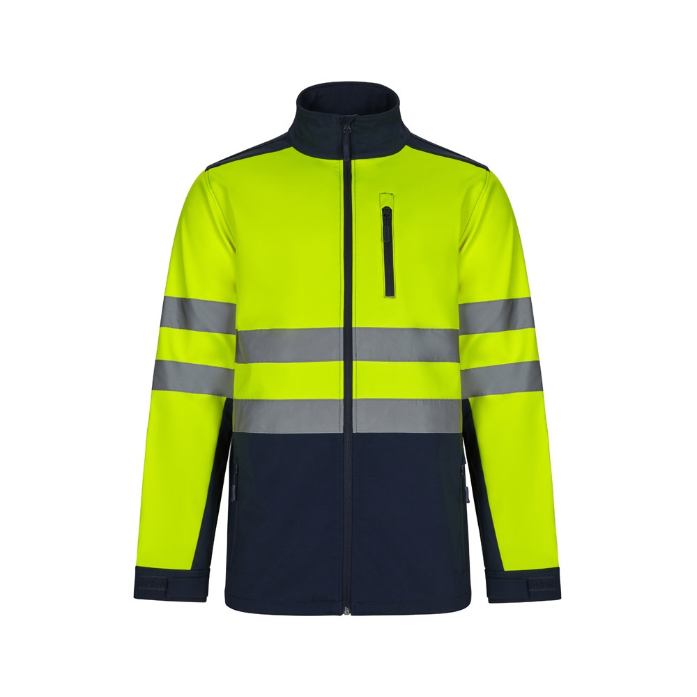 VL HESTIA LARGE. Chaqueta soft shell bicolor (280g/m²), con forro polar y membrana de TPU, en poliéster (96%) y elastano (4%)