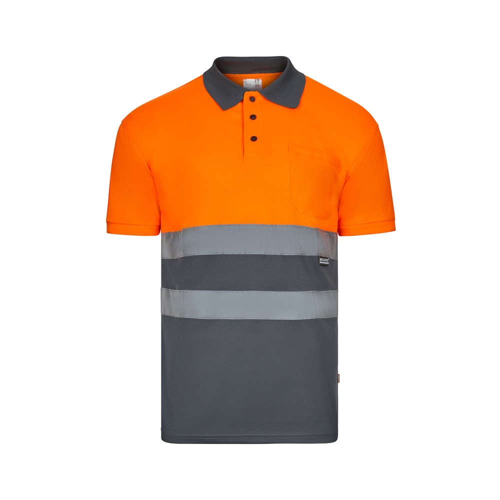 VL CUPID LARGE. Polo bicolor ojo de pájaro (160g/m²) con manga corta, en poliéster (100%)