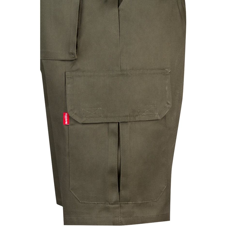 VL CHIONE. Bermudas en sarga multibolsillos (200g/m²), en algodón (35%) y poliéster (65%)