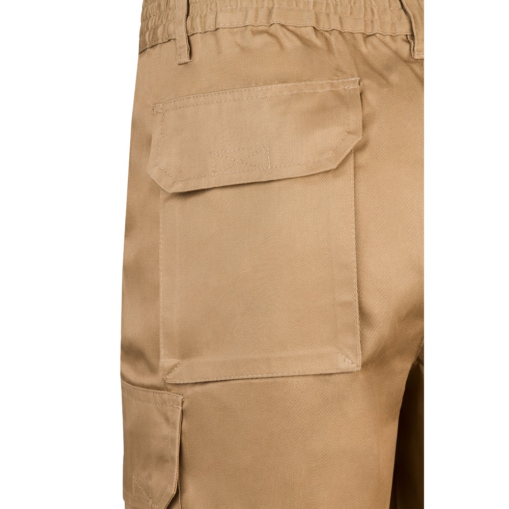 VL CHIONE. Bermudas en sarga multibolsillos (200g/m²), en algodón (35%) y poliéster (65%)