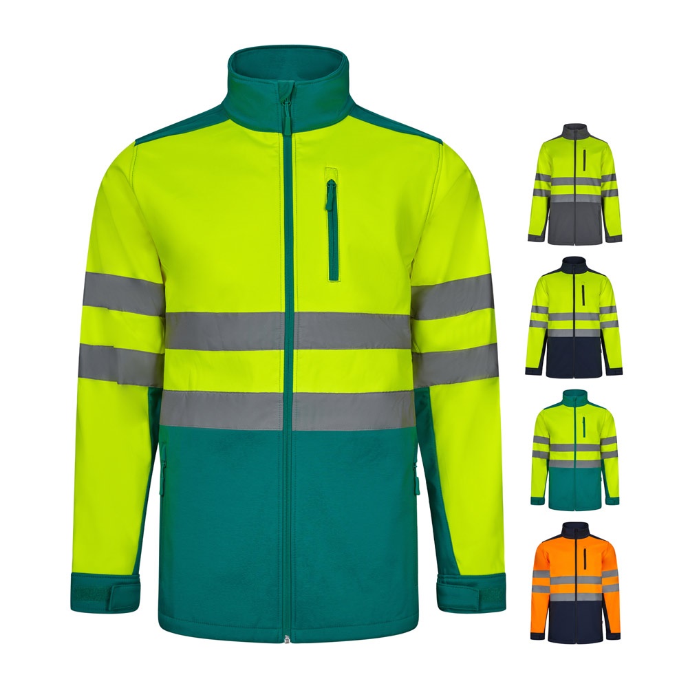 VL HESTIA. Chaqueta soft shell bicolor (280 g/m²), con forro polar y membrana de TPU, en poliéster (96%) y elastano (4%)