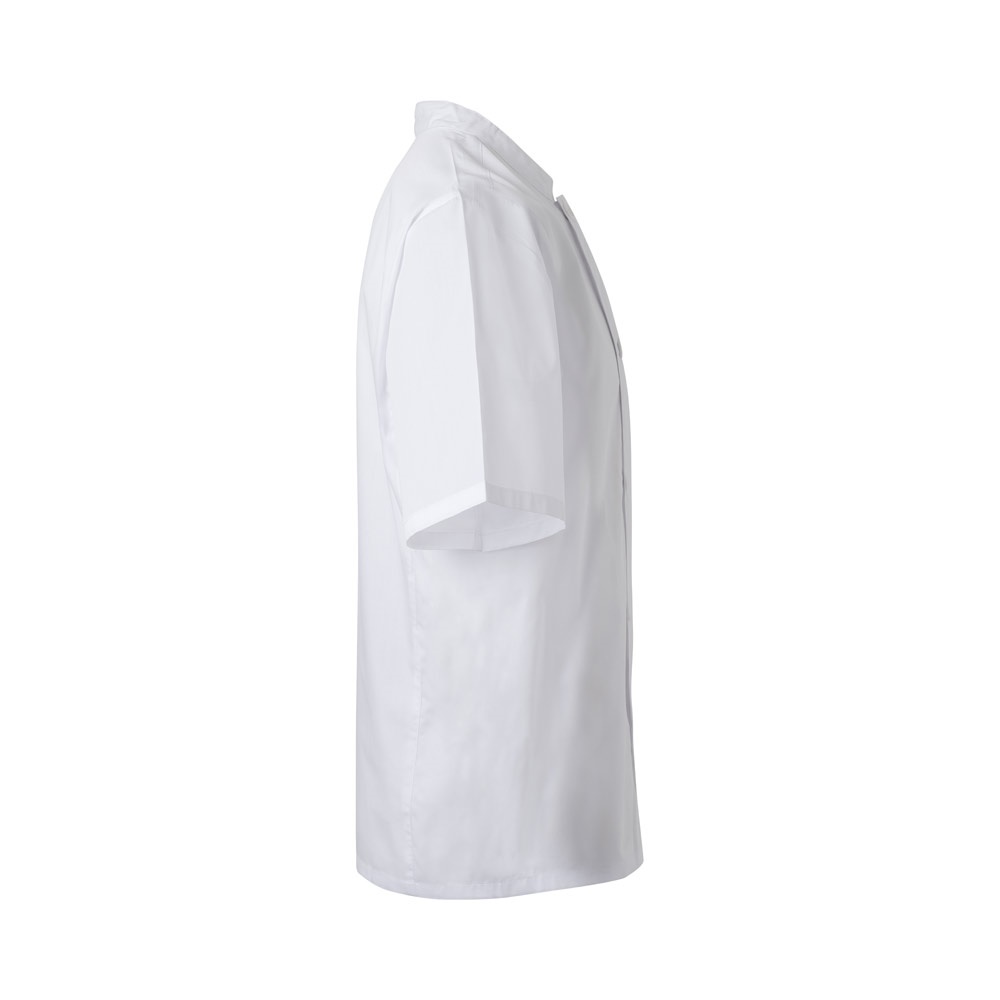 VL DURGA. Chaqueta de cocina de manga corta en popelina (110 g/m²) de algodón (35%) y poliéster (65%)