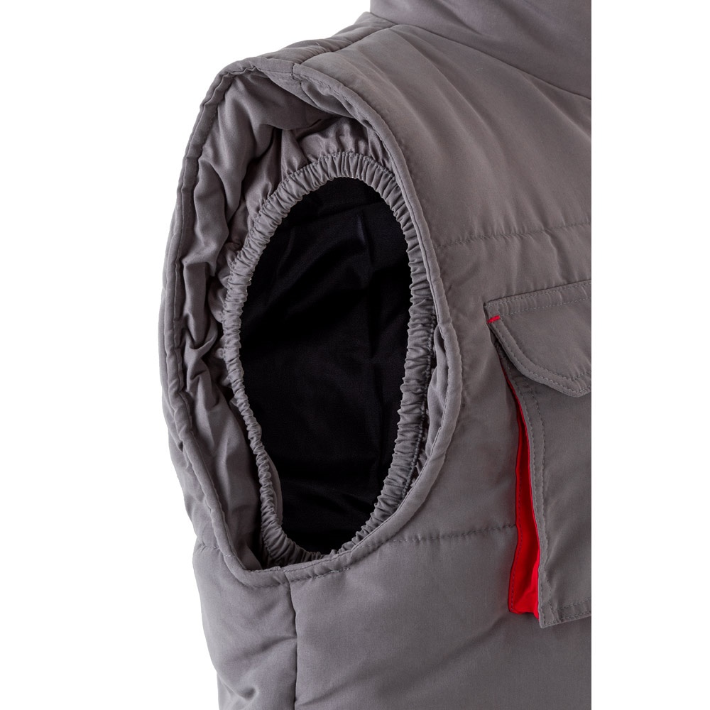 VL NERGAL. Chaleco acolchado, bicolor, multibolsillos (120g/m²), en poliéster (100%)