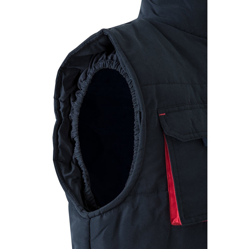 VL NERGAL. Chaleco acolchado, bicolor, multibolsillos (120g/m²), en poliéster (100%)